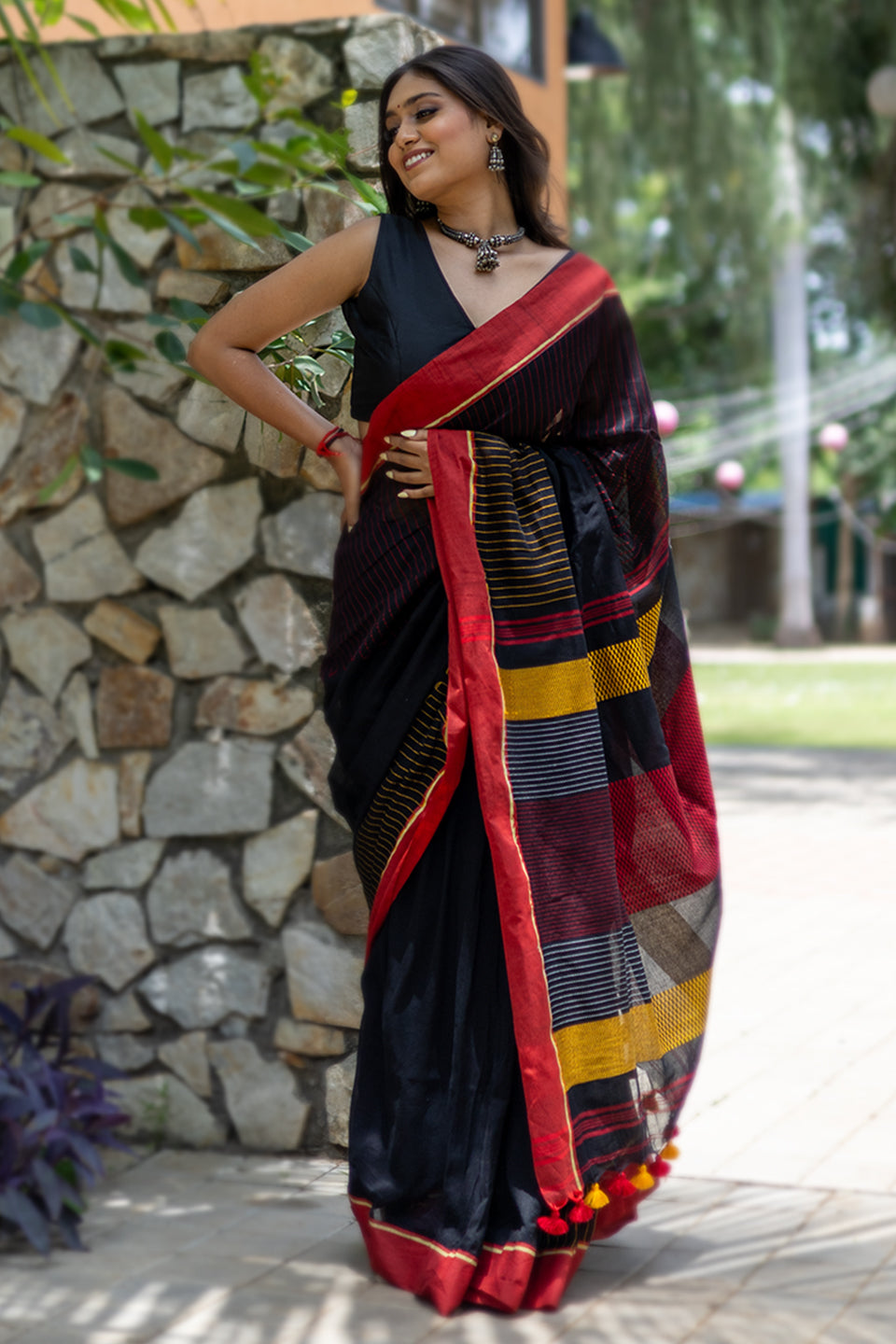 Cotton Kantha Embroidery Work Saree