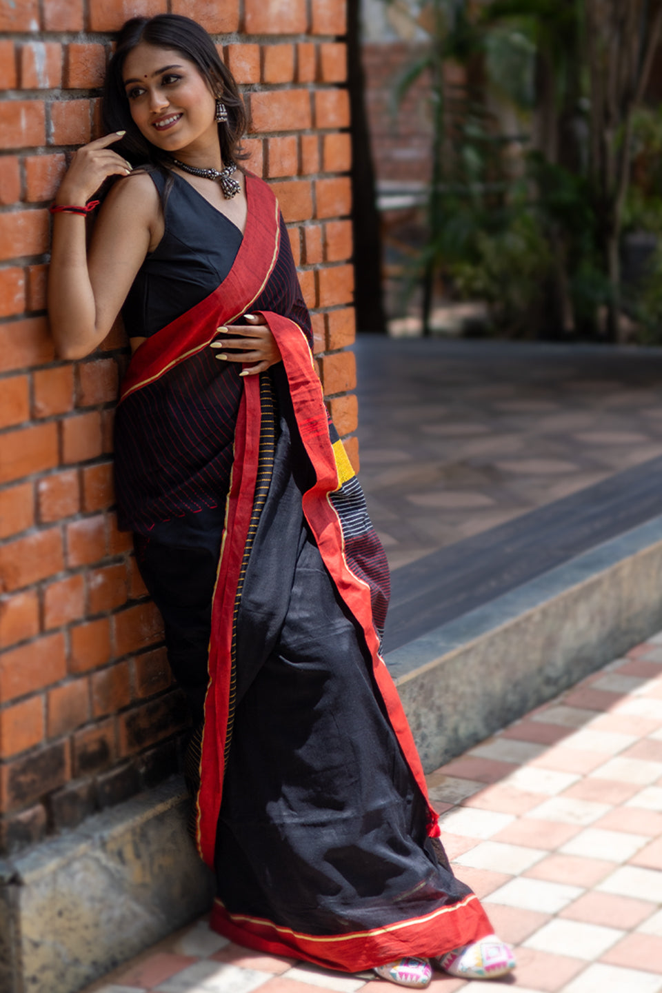 Cotton Kantha Embroidery Work Saree