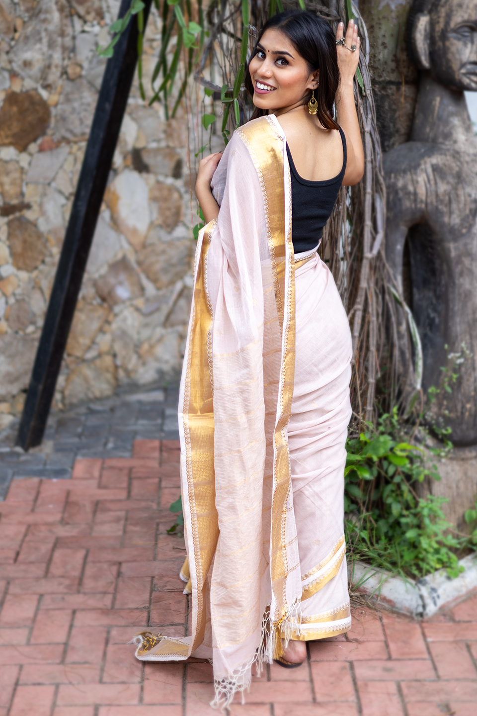 Cotton Zari Border Saree