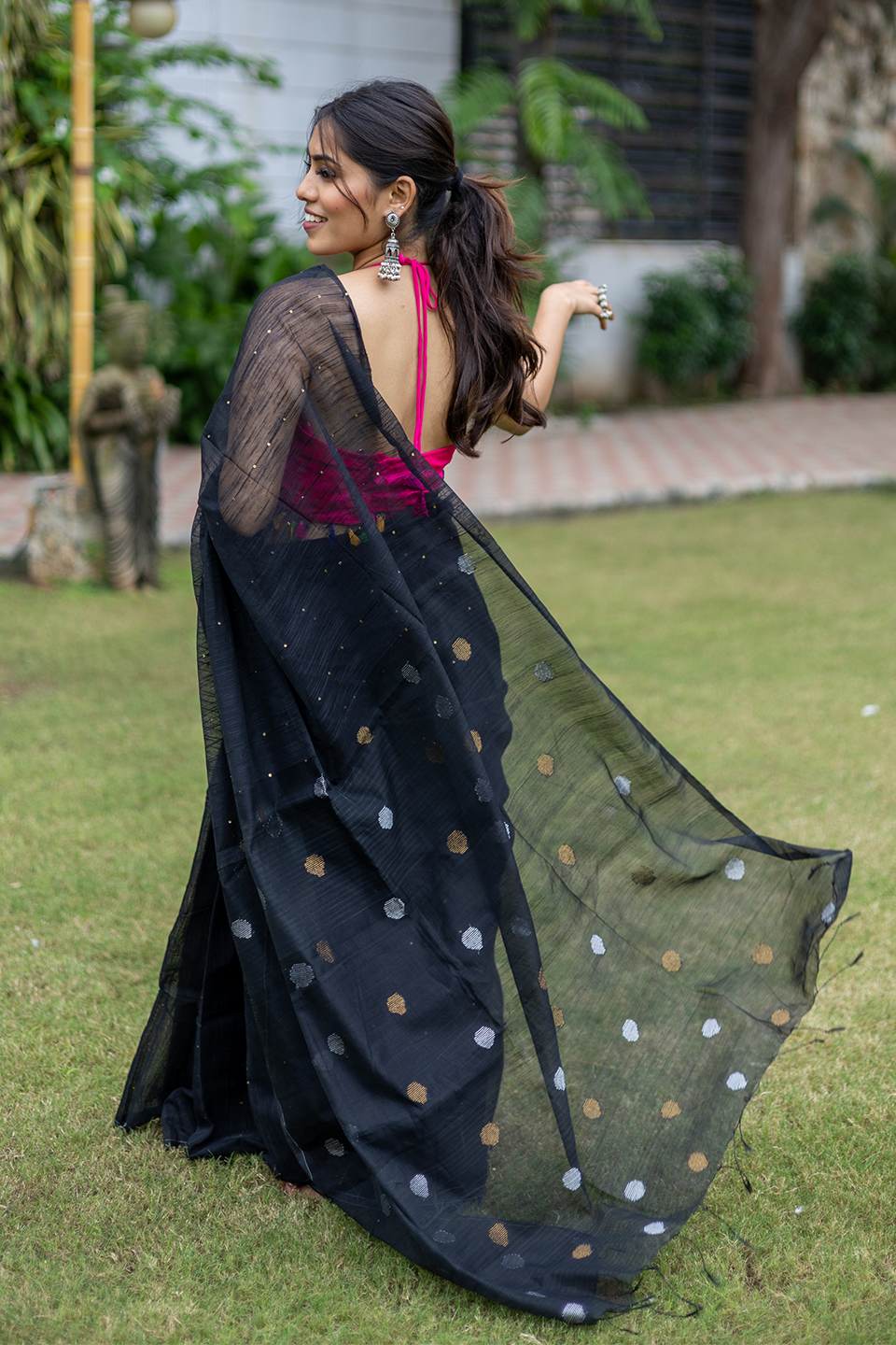 Handloom Silk Sequence Work Saree