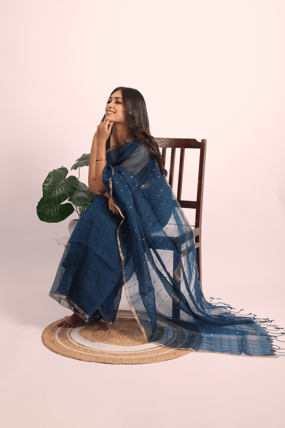 Matka Muslin Silk Saree (Rama - Green)