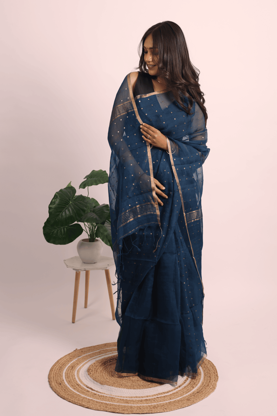 Matka Muslin Silk Saree (Rama - Green)