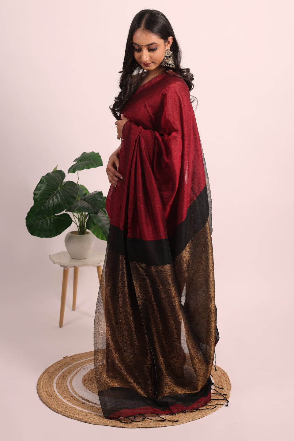 Malmal Cotton Tissue Pallu Saree