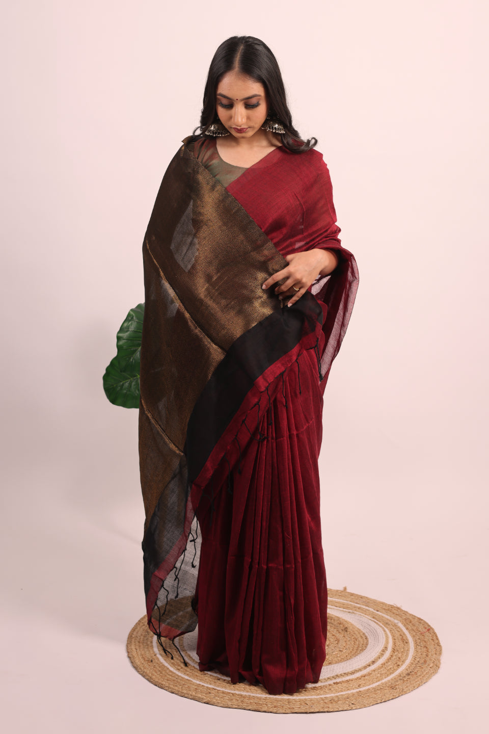 Malmal Cotton Tissue Pallu Saree