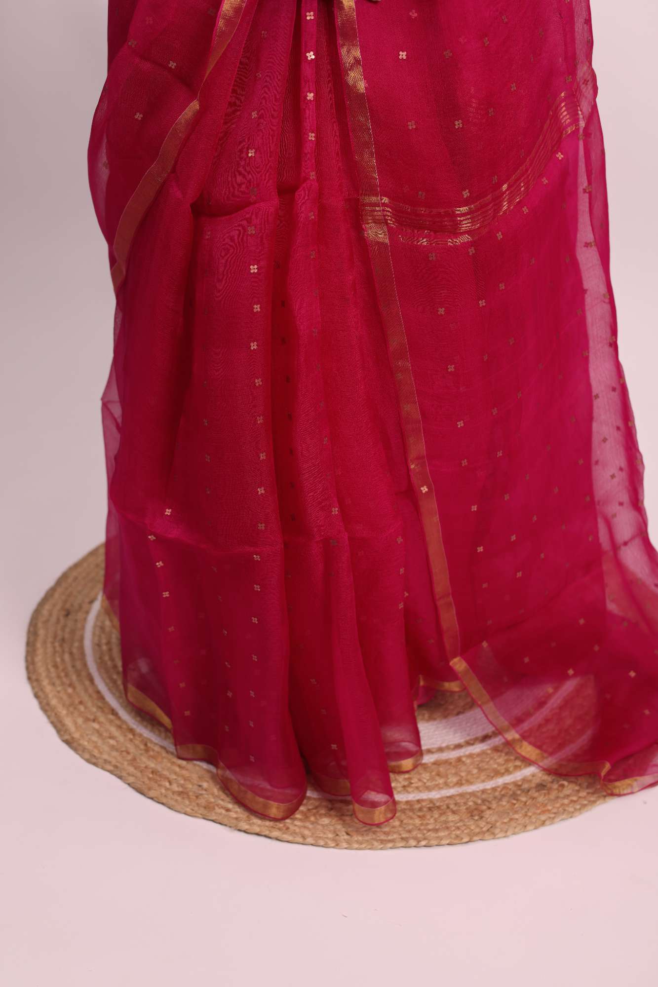 Matka Muslin Silk Saree (Pink)