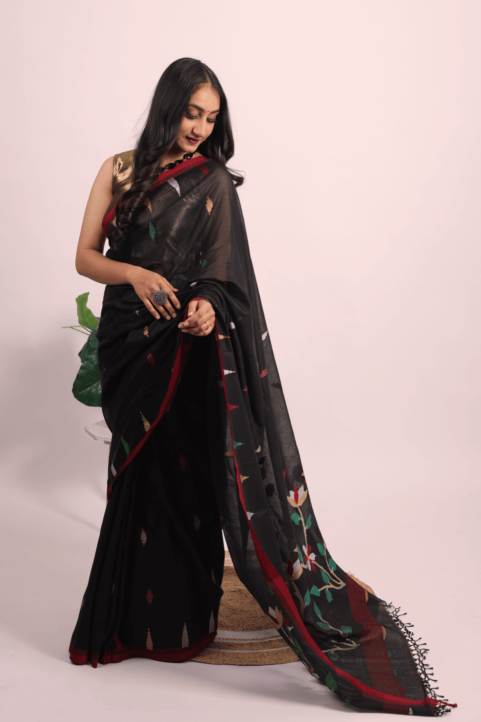 Khadi Cotton Jamdani Saree