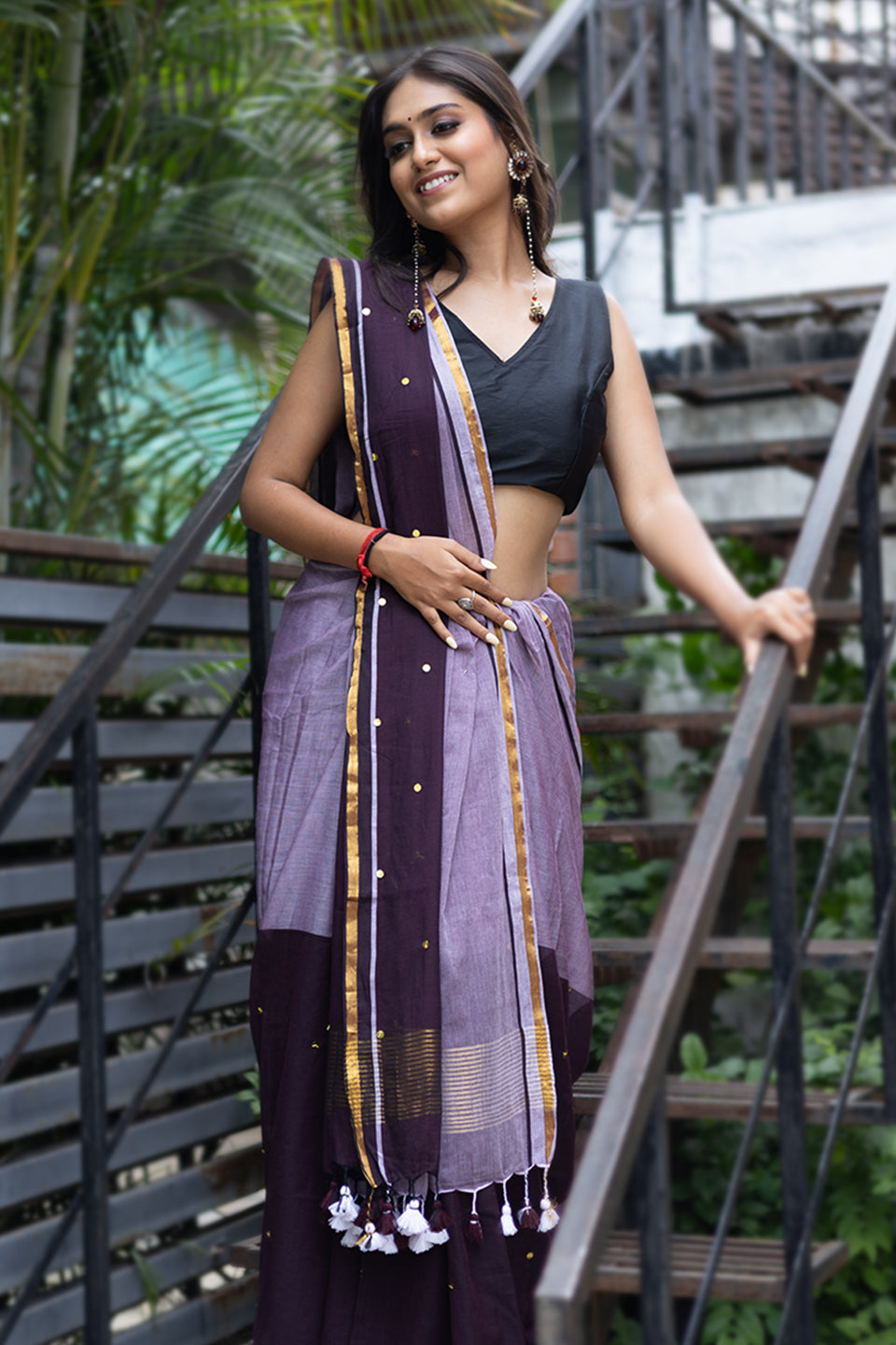 Mulmul Cotton Sequence Work Saree