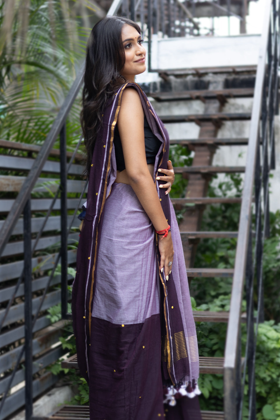 Mulmul Cotton Sequence Work Saree