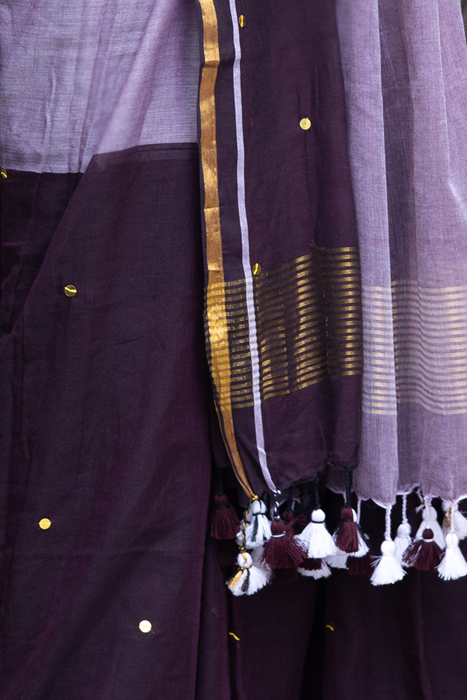 Mulmul Cotton Sequence Work Saree