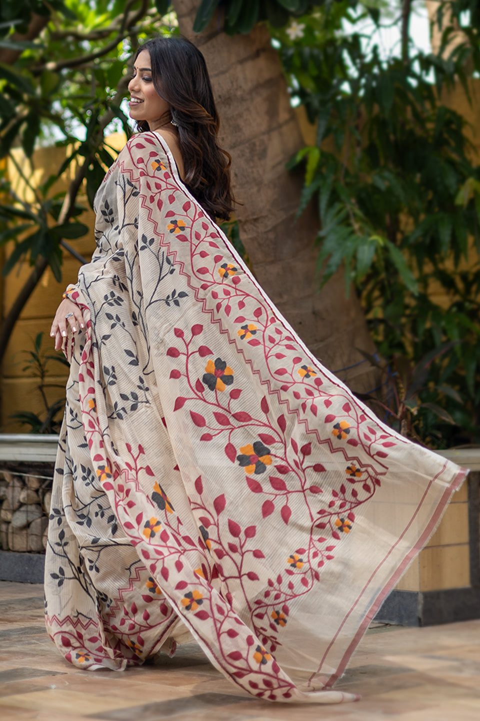 Premium Silk Cotton Jamdani Saree