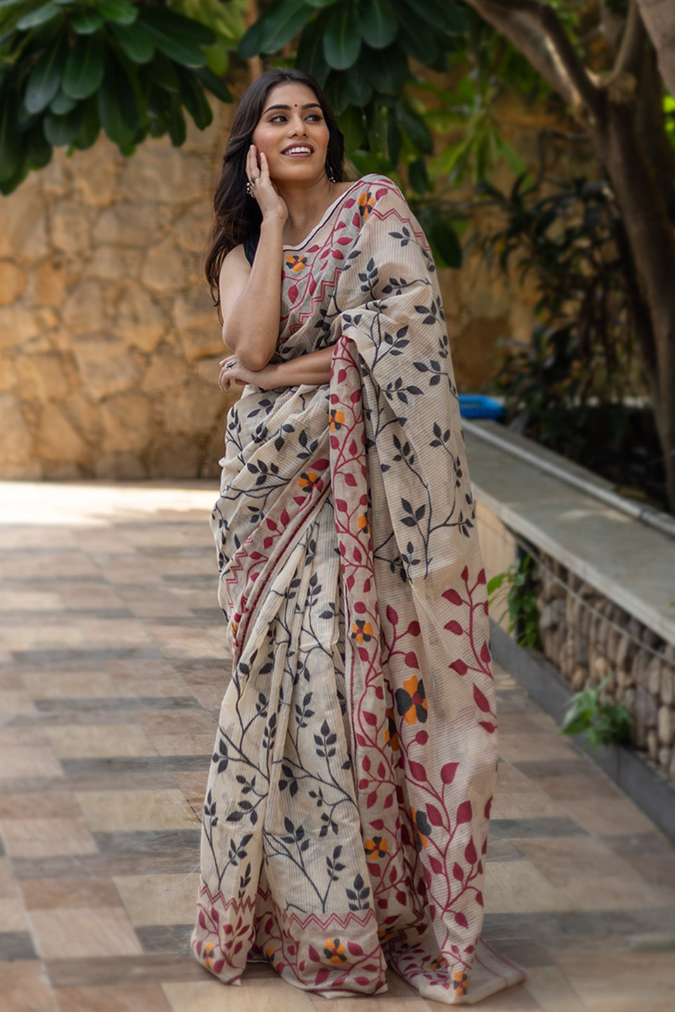 Premium Silk Cotton Jamdani Saree