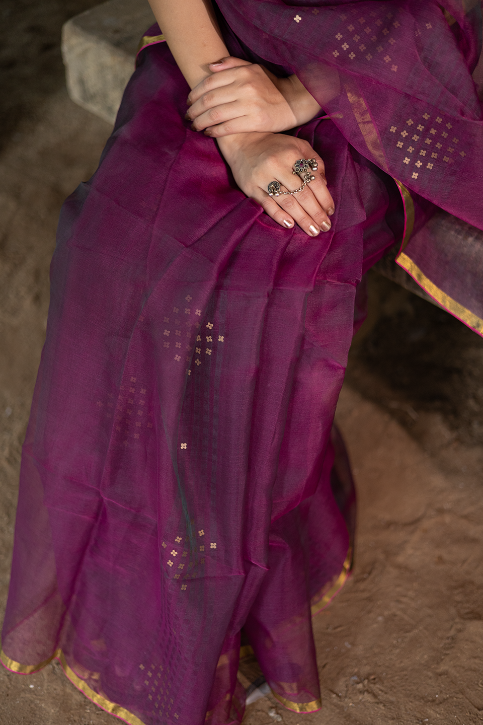 Resham Sequence Work Saree