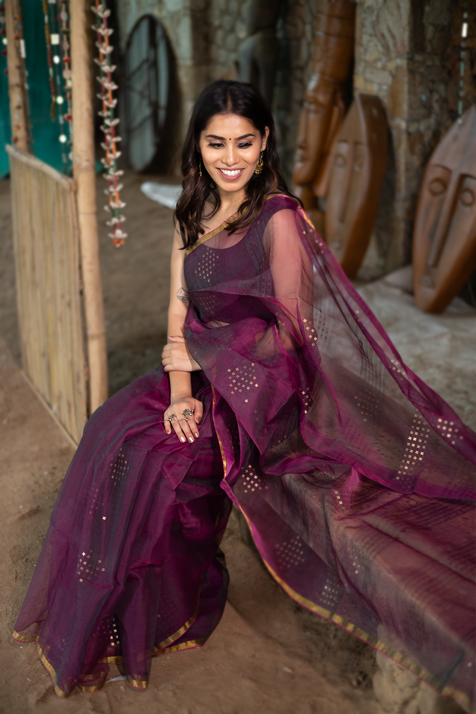 Resham Sequence Work Saree