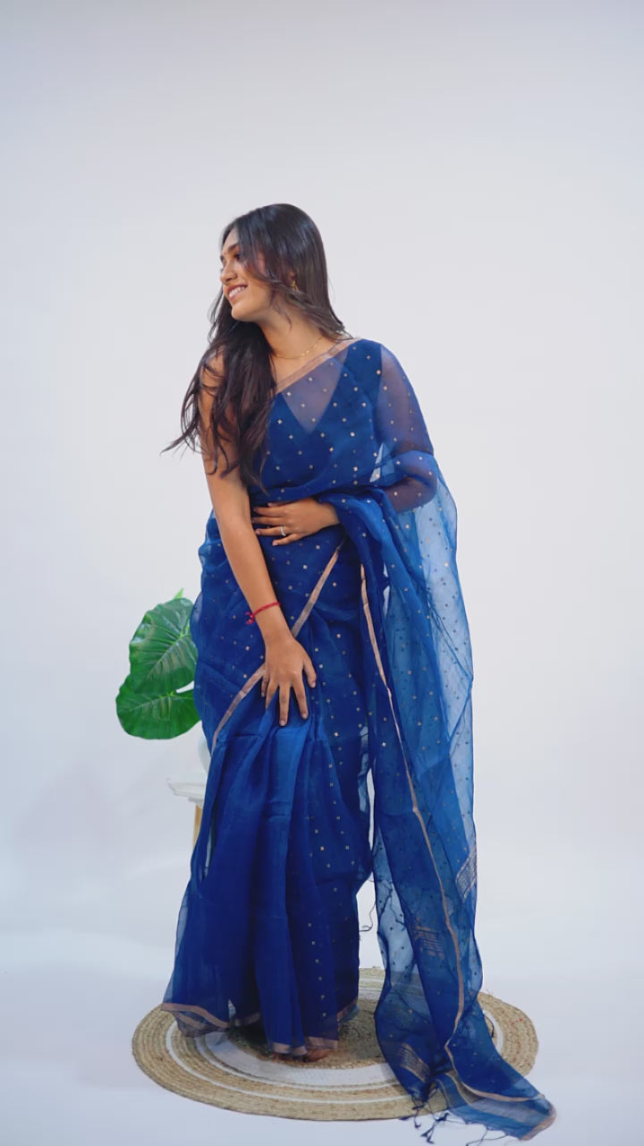 Matka Muslin Silk Saree (Rama - Green)