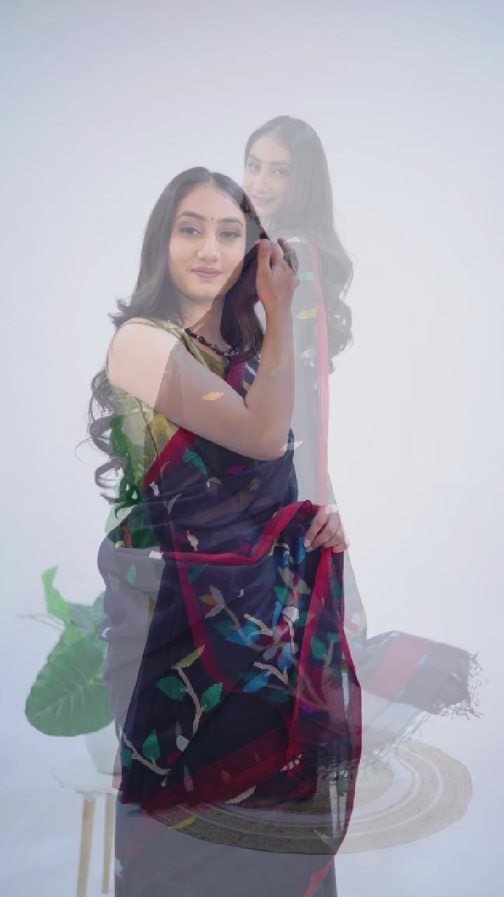 Khadi Cotton Jamdani Saree